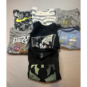 Lot of 7 Boys Graphic T-Shirts Size 4T XS 4-5 Nike Disney Star Wars